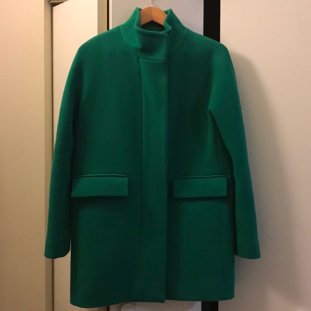 EUC emerald green J. Crew stadium pea coat